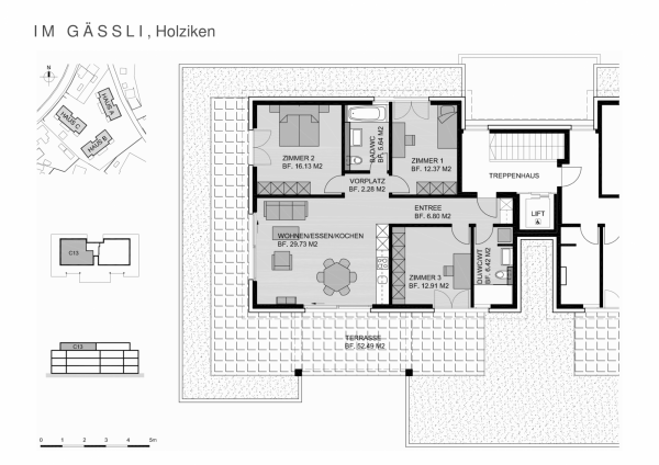 Plan Attikageschoss 4 ½-Zimmer-Wohnung C13